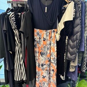 Floral Maxi Dress with Navy Top